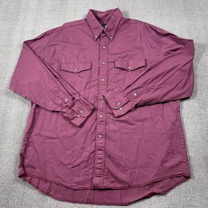VINTAGE Wrangler Shirt Adult Size 18-36 Purple Button Up Western Denim Mens